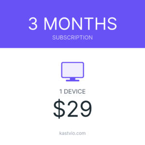 Kastvio IPTV subscription card for 1 device over 3 months, priced $29.